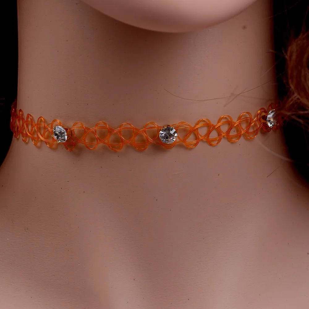 JUCHAO New Collares Vintage Stretch Tattoo Choker Necklaces For Women Girl Charm Gothic Crystal Necklace Female Wedding Gift - Image 5