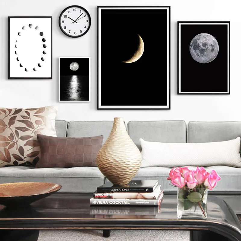 Moon-Phases-Prints-Celestial-Wall-Art-Black-and-White-Luna-Moon-Poster-Modern-Minimalist-Canvas-Painting