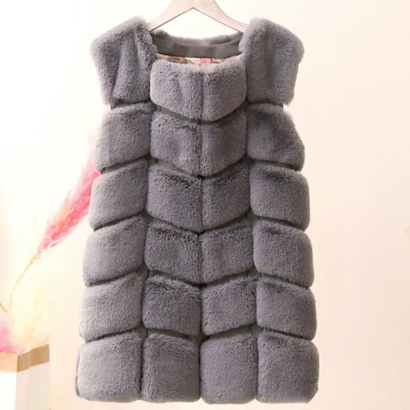 

Faux Fur vest coat Faux fur waistcoat female Winter fashion women's imitation rex rabbit fur vest jacket sleeveless coat L1320