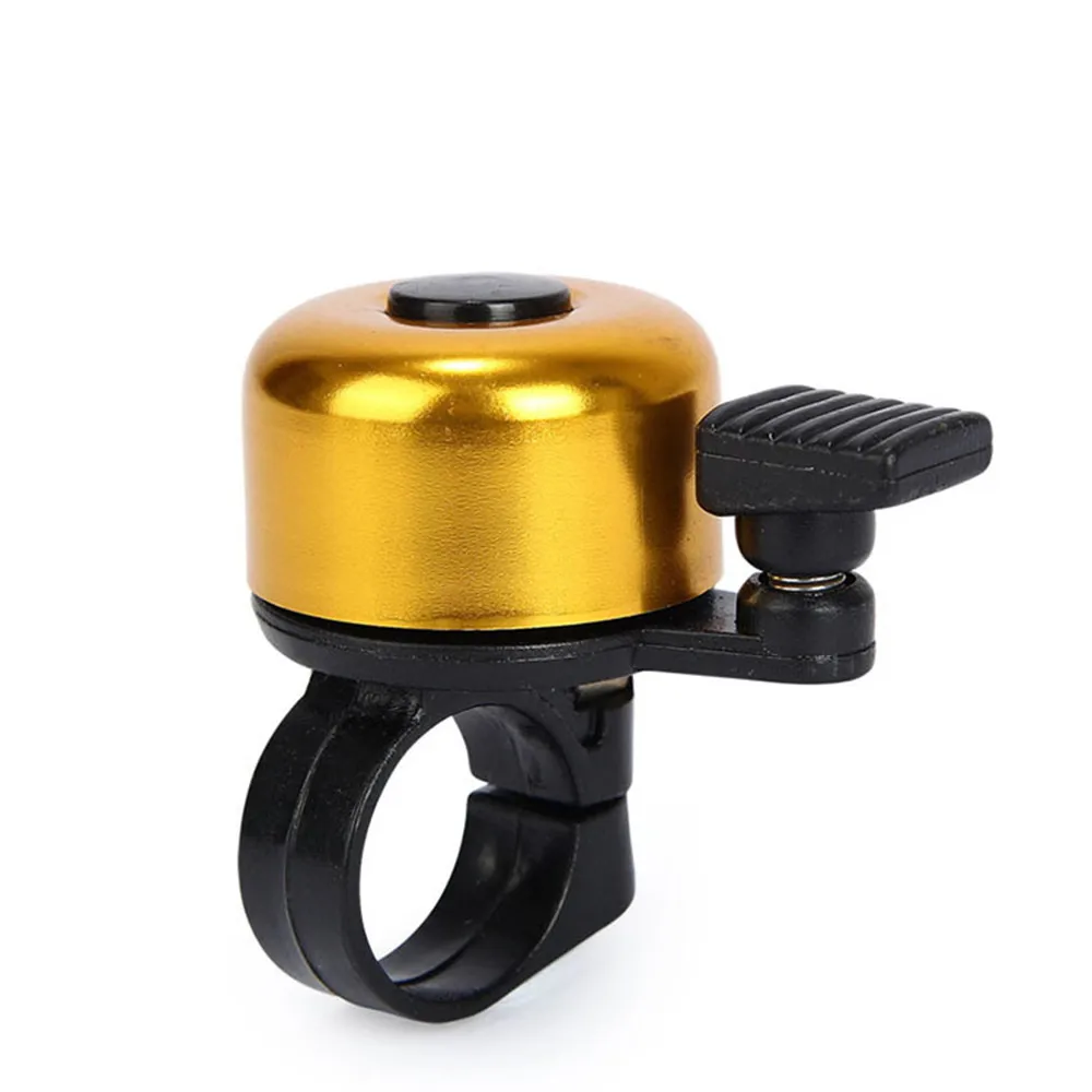 Велосипед колокол для безопасности Велоспорт Руль металлическое кольцо черный рог звуковой сигнал Лидер продаж - Цвет: gold