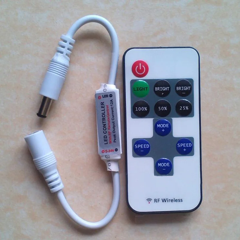 

1Set RF Wireless 11 Key Remote Controller Mini Dimmer For Single Color Strip Light
