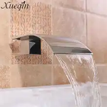 Твердый латунный водопад квадратный кран для раковины настенный кран для ванной G1/2 ''Серебряный кран для раковины Ванна Душ fauce''''t