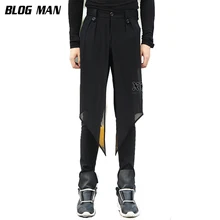 M-6XL Большие размеры мужские осенние мужские, зауженные, повседневные Штаны с коническим отверстием производства Штаны шаровары мужской загрузки вырезать джинсы брюки