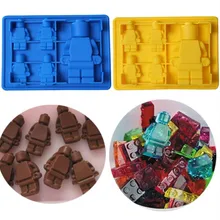 Весёлый лего Человек Робот коктейли силиконовая форма льда Куб лоток форма для шоколадного фондана diy бар вечерние десертные инструменты