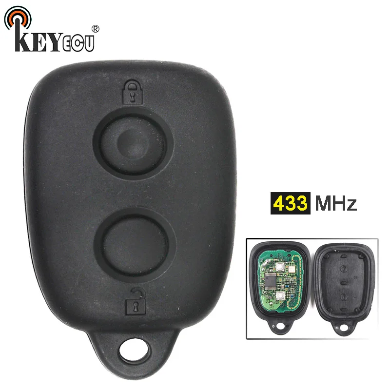 

KEYECU 433MHz Replacement 2 Button Remote Car Key Fob for Toyota Avanza Rush