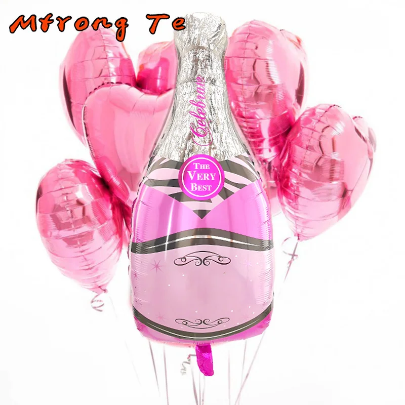 7pcs/lot Pink Champagne Bottle Balloon 18inch Heart Foli Balloons Valentine's Day Wedding Celebration Hen Party Decors Supplies
7pcs/lot Pink Champagne Bottle Balloon 18inch Heart Foli Balloons Valentine's Day Wedding Celebration Hen Party Decors Supplies