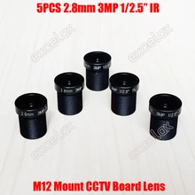 5 шт./лот 3MP 1/2. " IR 2,8 мм 160 градусов широкоугольный Вид CCTV фиксированная плата объектив M12 объектив mtv для аналоговая ip-камера модуль