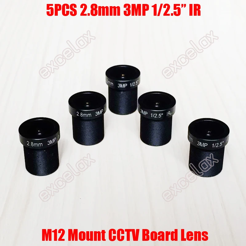 5 шт./лот 3MP 2/1/2 &quotIR 2 8 мм 160 градусов широкоугольный объектив CCTV фиксированная