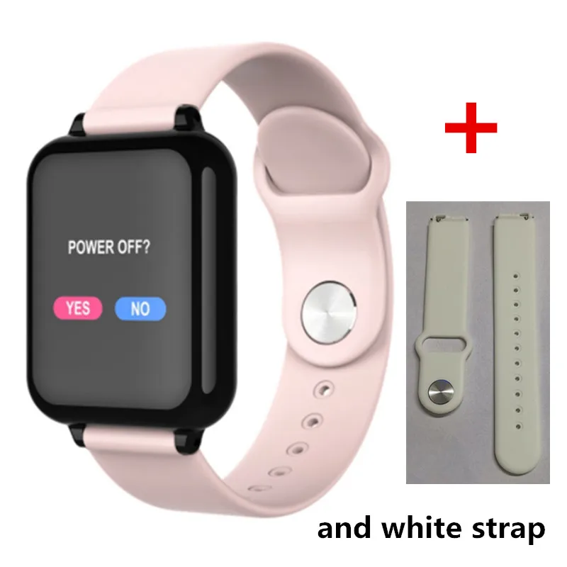 pink and white strap AMYNIKEER B57 Смарт-часы IP67 водонепроницаемые Смарт-часы монитор сердечного ритма несколько спортивных моделей фитнес-трекер для женщин - Цвет: pink and white strap