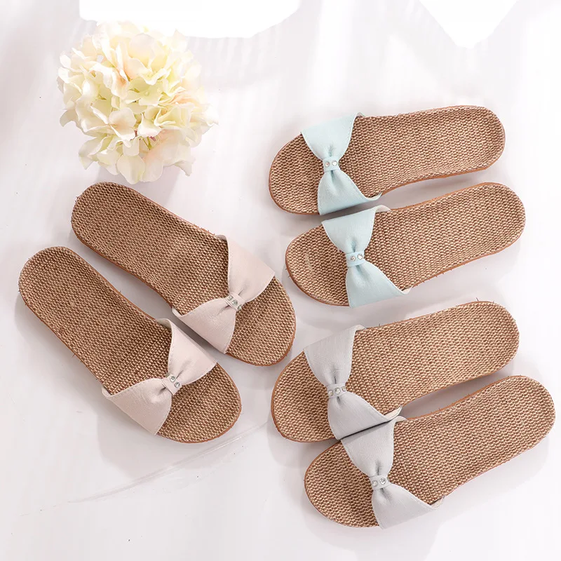 

9320P home Sandals household linen thick soft bottom bottom wear shoes