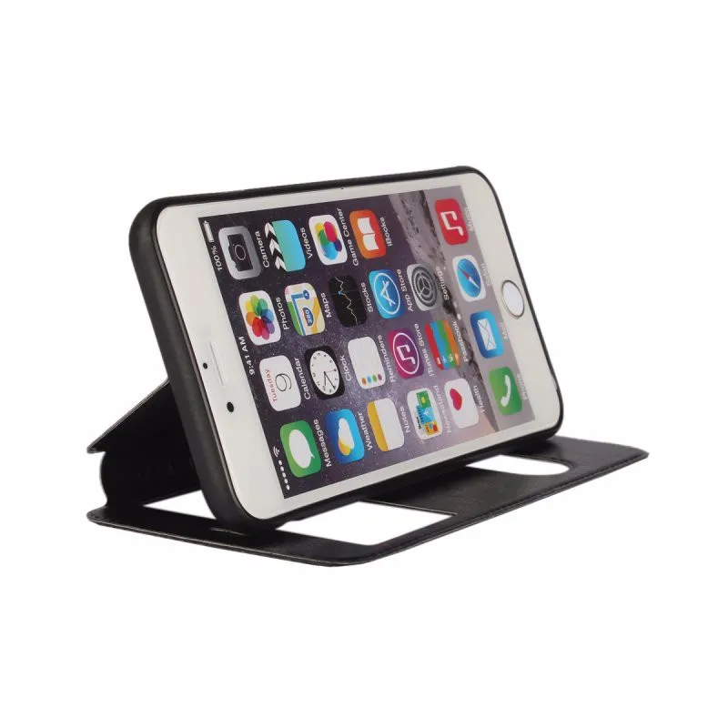 Для Apple iphone 5 5s 6 6s Plus 7 Plus 8 Plus смарт-чехол Магнитный чехол с двойным окном для книги подставка кожаный чехол для телефона