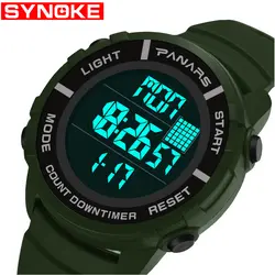 SYNOKE мужские часы люксовый бренд спортивные, для дайвинга 50 м цифровые светодиодные милитари часы мужские S Модные ударные электронные