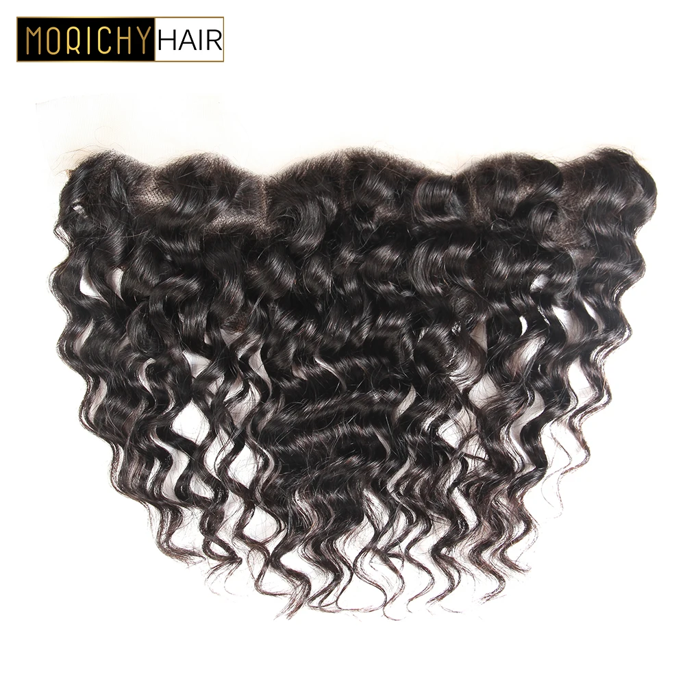 MORICHY Hair Brazilian Deep Wave Lace Frontal 13*4 Ear to Ear Free Part Lace Frontal Closure 100% Remy Human Hair Natural Color MORICHY Hair Brazilian Deep Wave Lace Frontal 13*4 Ear to Ear Free Part Lace Frontal Closure 100% Remy Human Hair Natural Color