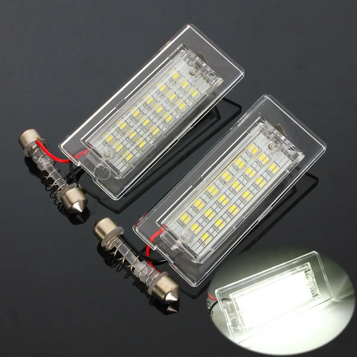 One Pair 12V 18 LEDs Number License Plate Lights White font b Lamp b font For
