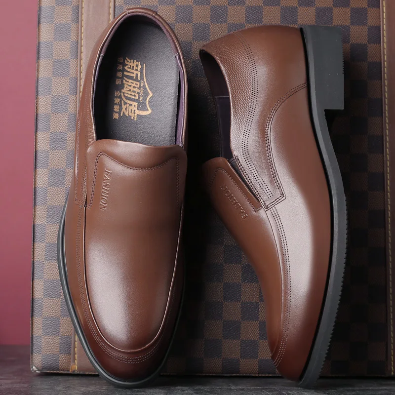 Мужские модельные туфли свадебные туфли кожа Для мужчин формальная обувь без шнуровки, увеличивающая рост обувь, увеличивающая рост
