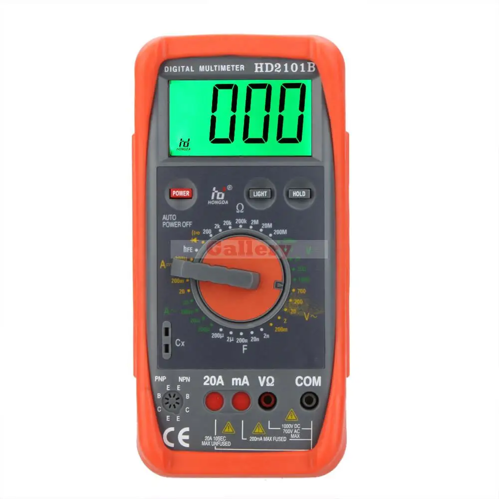 

Hd Hd2101b Digital Multimeter Dmm Ammeter Voltmeter Ohmmeter W Capacitance Hfe & Lcd Backlight Meter Tester Digital Multimeter