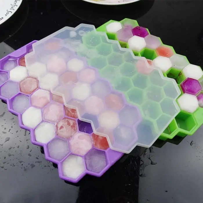 Силиконовый Лоток Для Льда 37 сетка DIY Jelly Желе Форма с крышкой для бара кухни