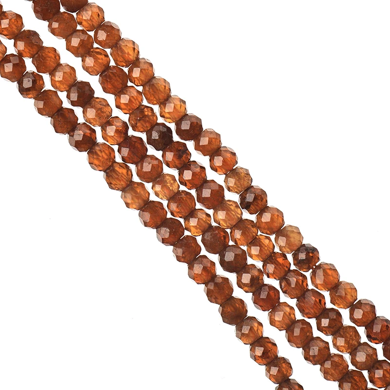 

3mm-2mm Orange Garnet Loose beads with translucent dark brown and light brown mixed translucent sections