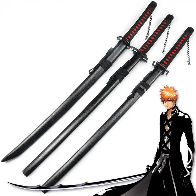 

Bleach Ichigo Kurosaki Tensa Zangetsu Zanpakuto Wooden Sword Weapon Props for Anime Show and Chrismas New Year Costume Party