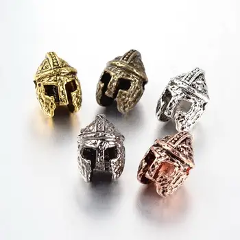 

Tibetan Style 3D Helmet Alloy Beads, Mixed Color, 14x9.5x9mm, Hole: 1.5mm