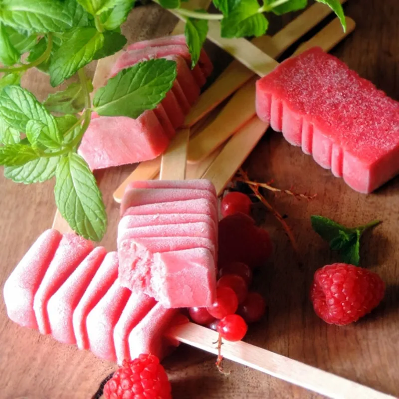 

Summer Silicone Ice Cream Mold Fruit Ice Lolly Popsicle Mold 3 Cavity Stripe DIY Handmade Ice Cream Tools