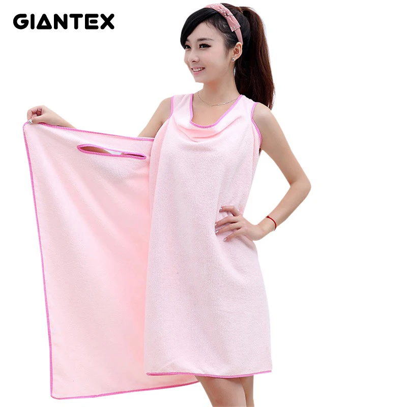 

GIANTEX Bathroom Women Microfiber Bath Towels for adults Wearable Beach Towel Bath Wrap Towel Bath Gown serviette de bain toalha