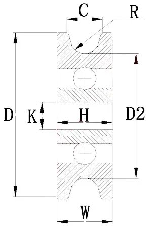 Кольцо с U Groove подшипники, тип u624-2rs, U/V, v1804 размер, 4*18*8/7 мм, натяжной шкив