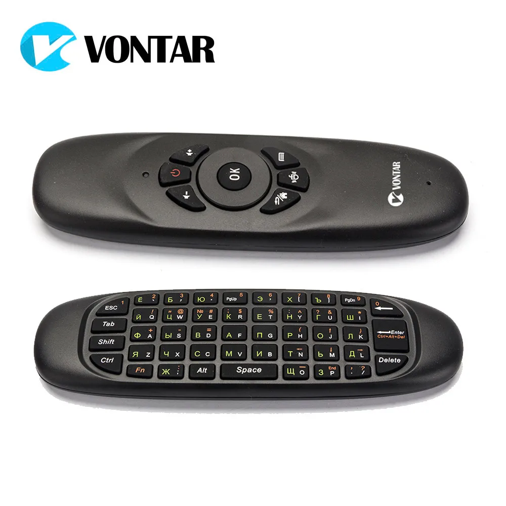 2 4GHz C120 Fly Air Mouse Russian English Rechargeable font b Mini b font Wireless Keyboard