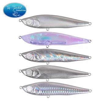 

95mm(3.8in) 20g Unpainted Slow Sinking DIY Hologram laser Pencil Fishing Lure Bass Fishing Hard Jerk Bait