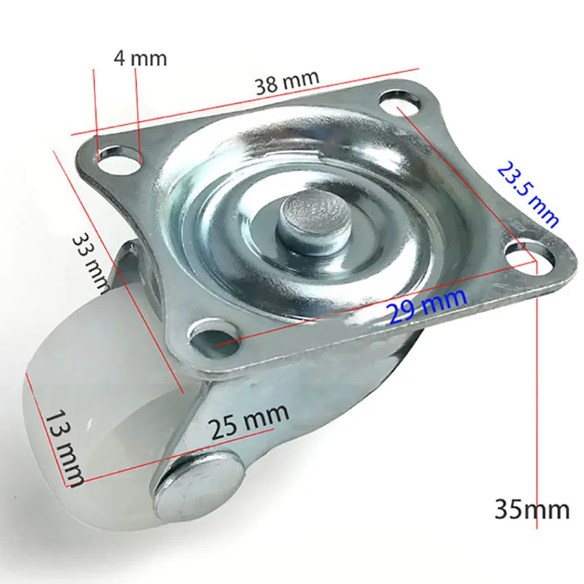 1 шт. универсальные поворотные ролики " мебельные колёсные ролики белые PP нейлоновые двойные роликовые колеса для платформы тележки стул фиксированный шарнир