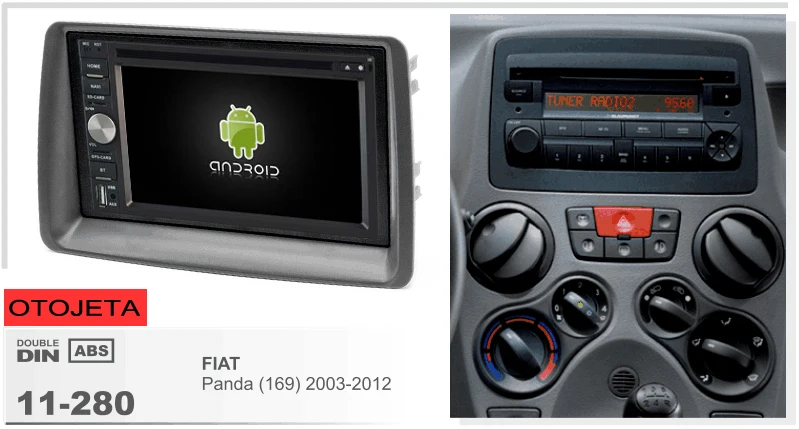 

Frame+android 6.0 car dvd player for fiat panda 169 2003-2012 touch screen multimedia stereo autoradio tape recorder head units