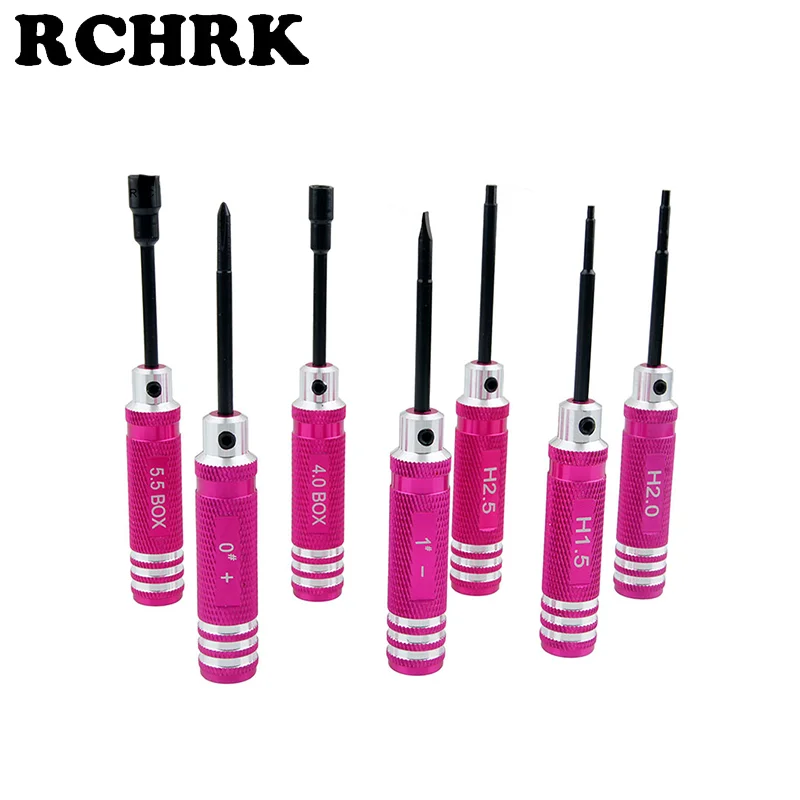 RC DIY car New 7pcs RC tools Kit RC ScrewDriver set HEX NUT FLAT PHILLIPS Screwdriver for RC Helicopter Plane Transmitter