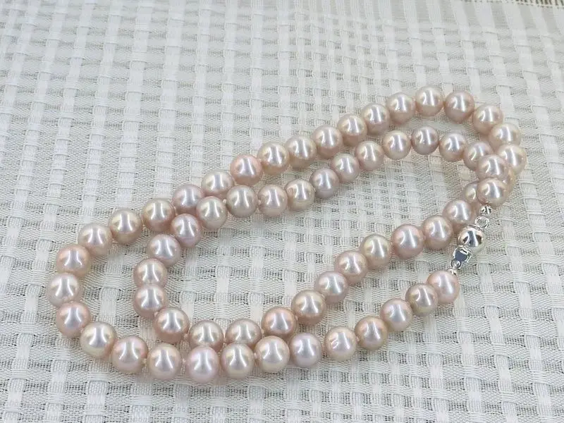 

fast 7-7.5mm 17inch aaa grade lavender akoya pearl necklace