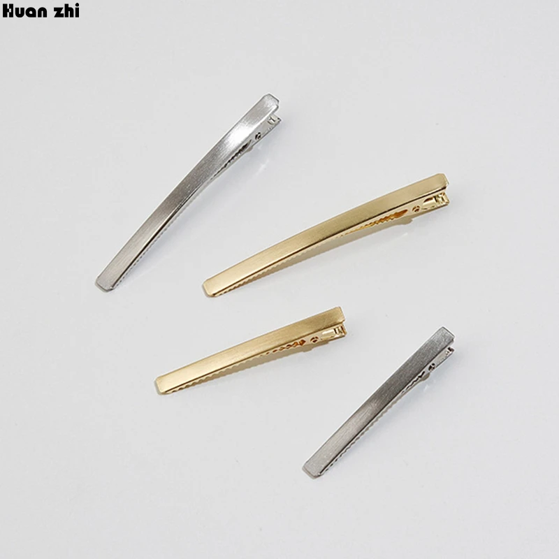 

HUANZHI Simple Matte Metal Gold Silver Long Square Hair Clip Hairpin Barrettes Hairgrip Hair Accessories for Women Girl 8cm