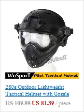 WoSporT тактические Спортивные защитные шлемы подходят 54 см-64 см головы 5 стекла для очков+ внутренние вентиляторы системы DIY Пейнтбол страйкбол спортивные шлемы