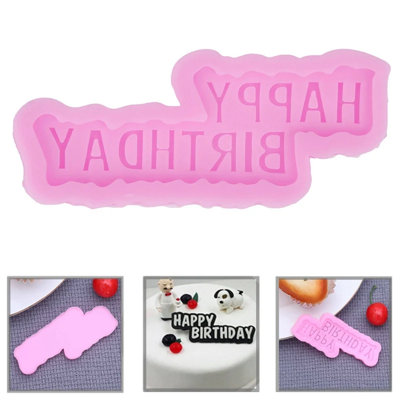 

1PCS 10.5*4.3cm HAPPY BIRTHDAY Shape Lace Mold Cake Mold Cake Decorating Tools Mold Silicone Mold Fondant Silicone Cake Tools