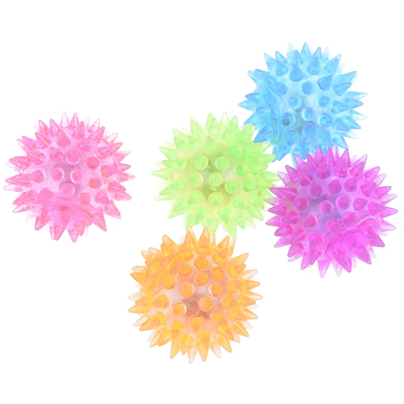

Soft Rubber Luminous Pet Dog Toy Chewing Elastic Ball Toy Barbed Ball Chew-resistant Toy Random Color Puppy Elastic toy