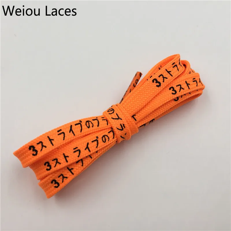 Weiou стильные Премиум 7 мм плоские печатные японские буквы Катакана шнурки красивые шнурки модные красочные специальные шнурки