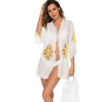 

Beach Dresses For Women Beachwear 2019 Cover Up Bathing Suit Bath Clothes Long Dress Sundress New Three Piece Hollow Joining