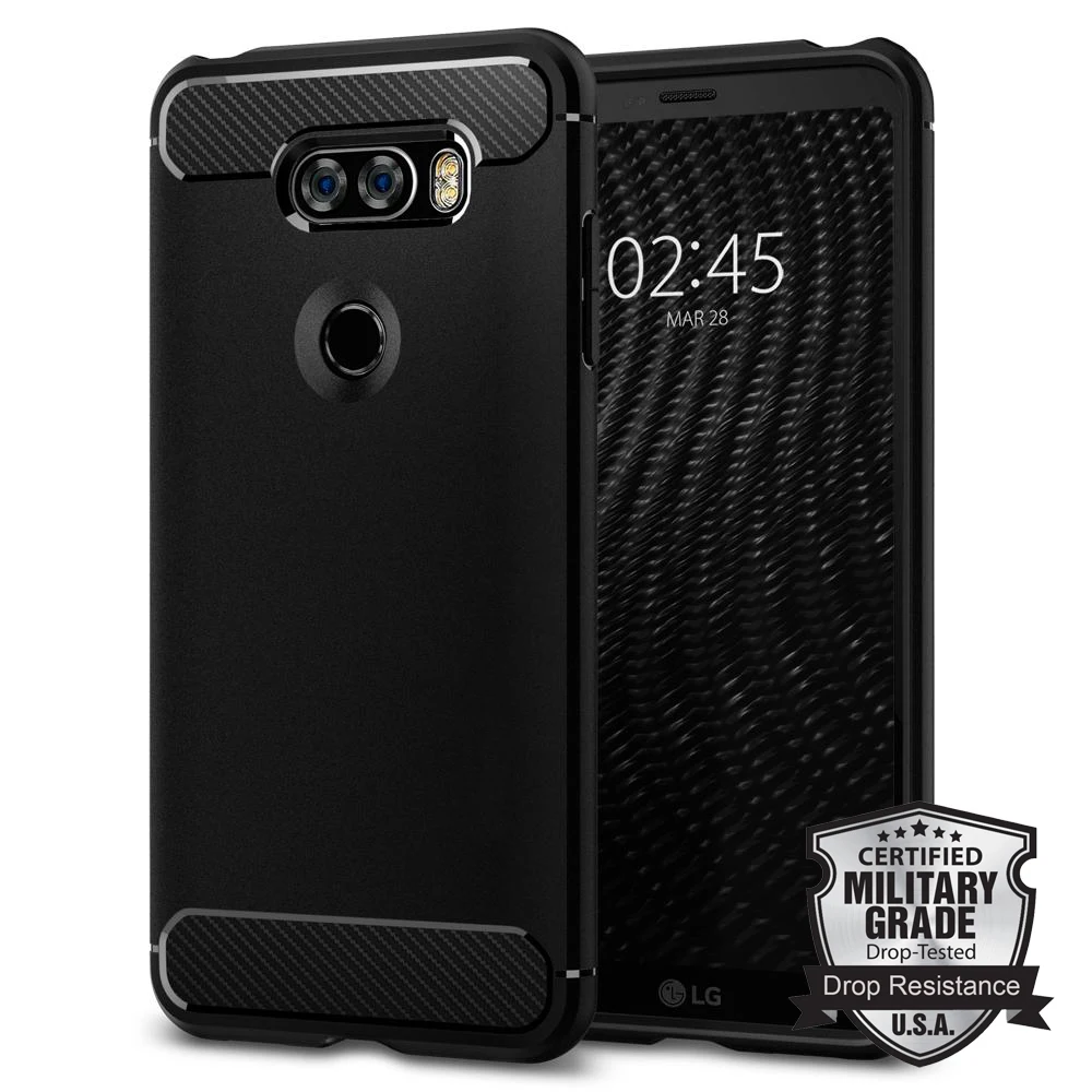 

100% Original Rugged Armor LG V30 Case Carbon Fiber Texture Design Flexible Soft Case A25CS21979