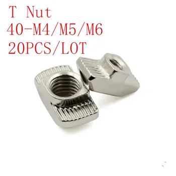 

20PCS T nut M4 M5 m6 For 40 Series Slot T nut Sliding T Nut Hammer Drop In Nut Fasten Connector 4040 Aluminum Extrusions