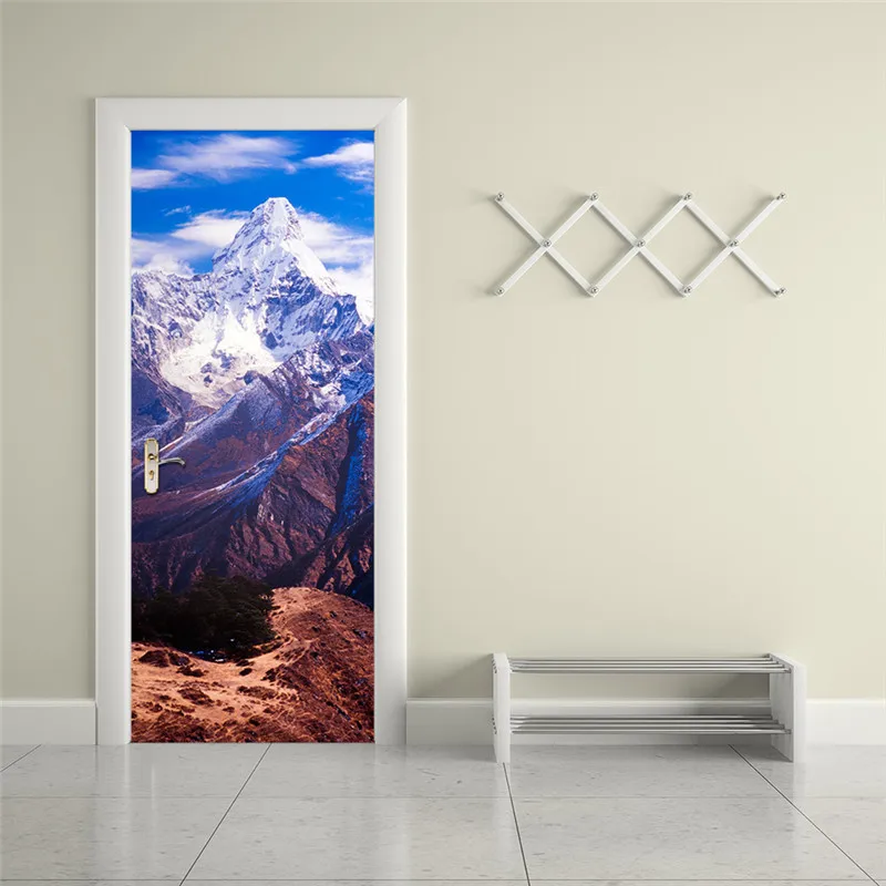 3D наклейки на двери квадратные для церкви Manarola Ama Dablam Lake Como Венецианский канал Taj