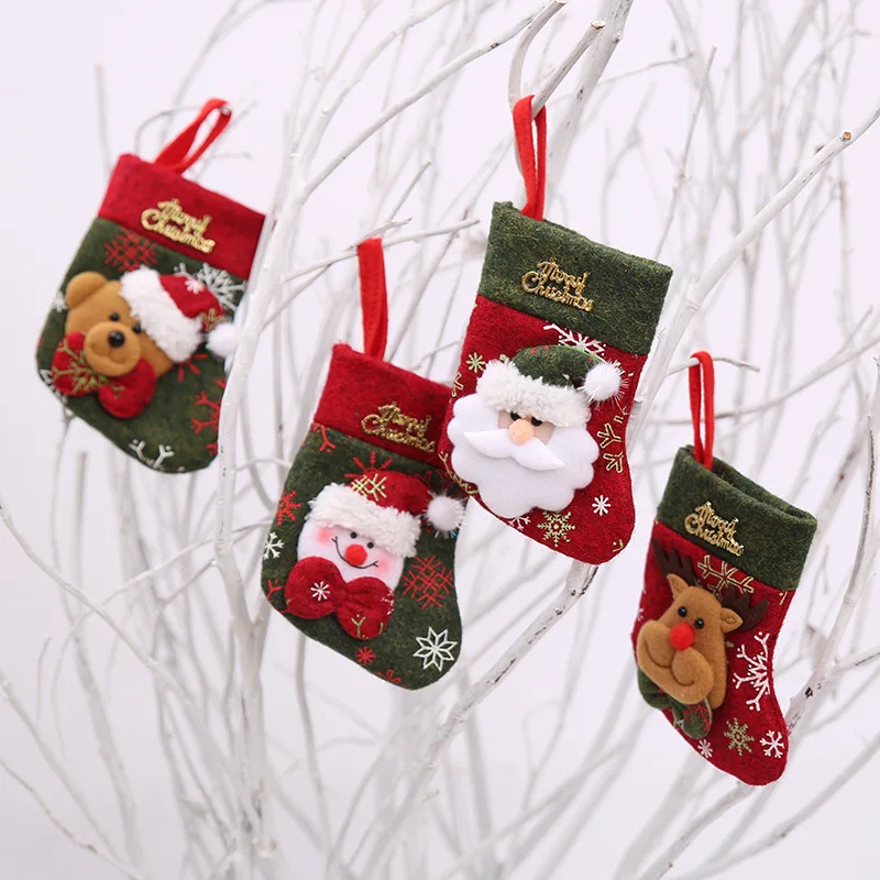 Милые рождественские чулки, носки, перчатки,, Navidad, год, Санта Клаус, конфетный подарок, сумка, декор рождественской елки, праздничные вечерние принадлежности