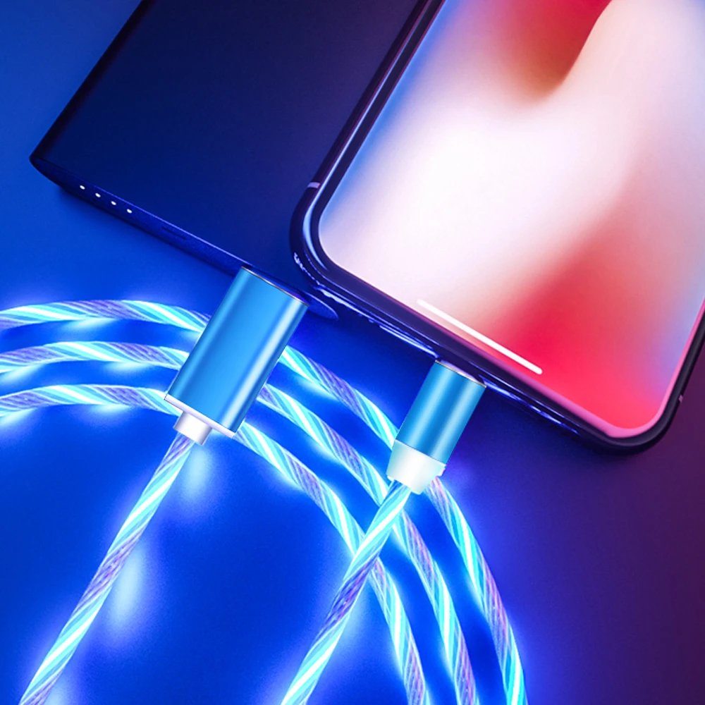 

Honor 20 8X 8A 8S 7A Micro USB Android fast charger LED luminous Magnetic Type C Cable For Samsung Note 8 9 S4 S7 edge S8 S9 S10