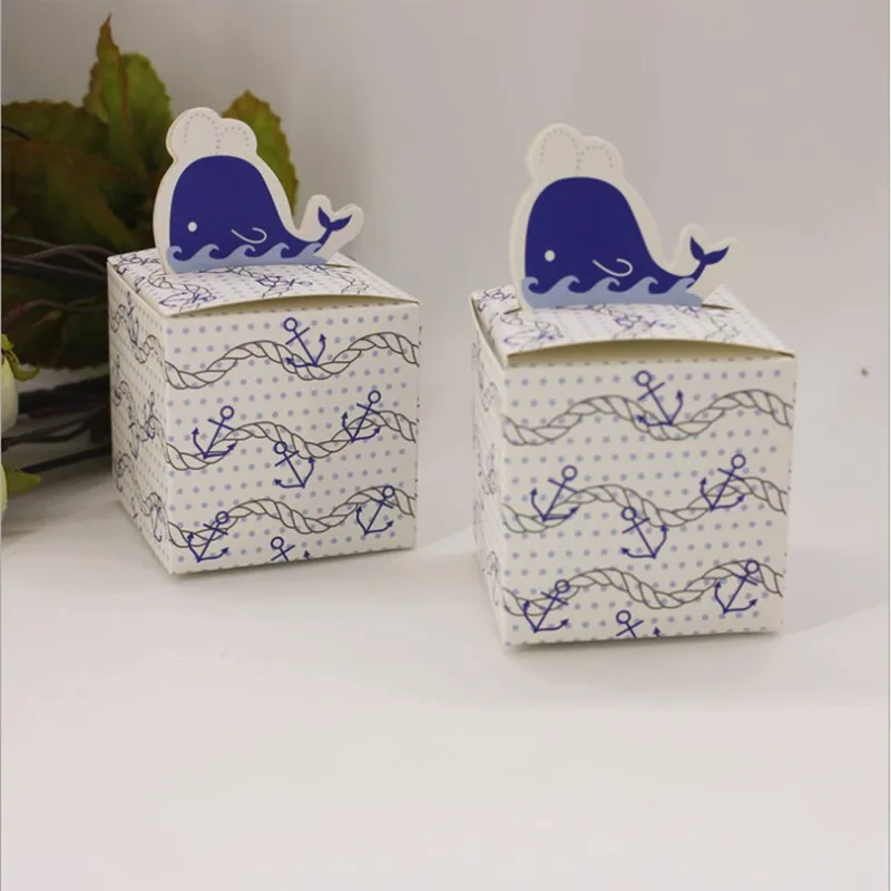 

Free shipping Nautical Whale Favor Box Candy GIft Boxes Fashion Boxes For Party Favor 100pcs