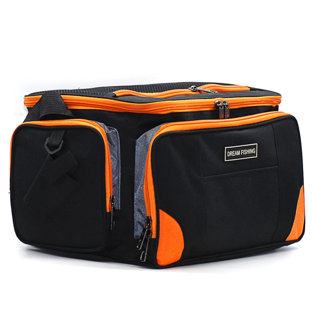 Рыболовная Сумка 38*13*24 см многоцелевой 1200D нейлоновая Bolsa Pesca черная водостойкая
