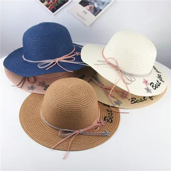 

Summer Baby Girls Children Beach Breathable Hat Straw Hat Kids Bucket Hat Cap