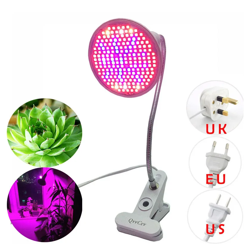 

New Full Spectrum 200 Led Grow Light Clip Holder Plant Growing Bulb UV IR Lamp for indoor Vegs Hydroponic room garden greenhouse