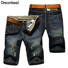 Новые мужские модные джинсовые повседневные Стрейчевые узкие джинсовые шорты классические брюки джинсовые мужские Бермуды мужские рваные хип-хоп шорты Y