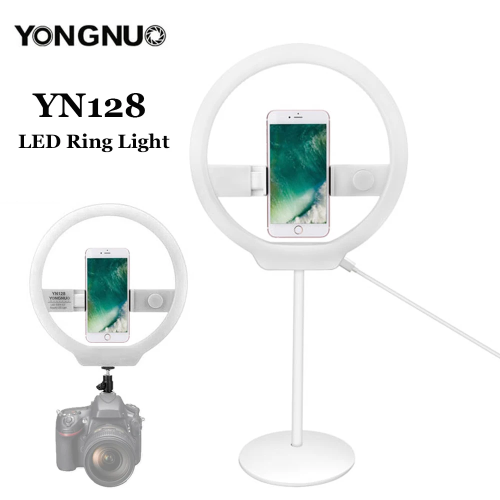 

YONGNUO YN128 Bi-color led ring light Portable Photography for DSLR Camera Photo/Studio/Phone/Video LED 3200K-5500K Ring Lamp